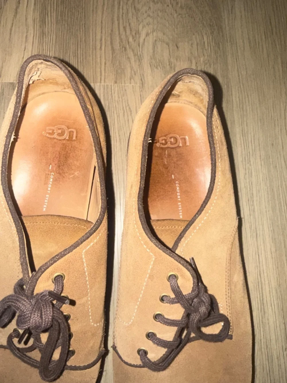 UGG Mens Chestnut Suede Derby Oxford‎ Shoes Comfort System Casual Lace Up